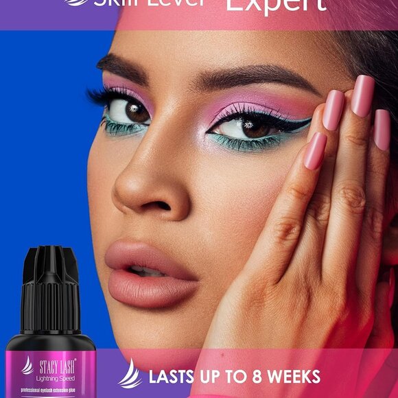 Lightning Speed Eyelash Extensions Glue - Fast Dry 0.3 Sec & 6-8 Weeks Retention - Picture 8 of 9